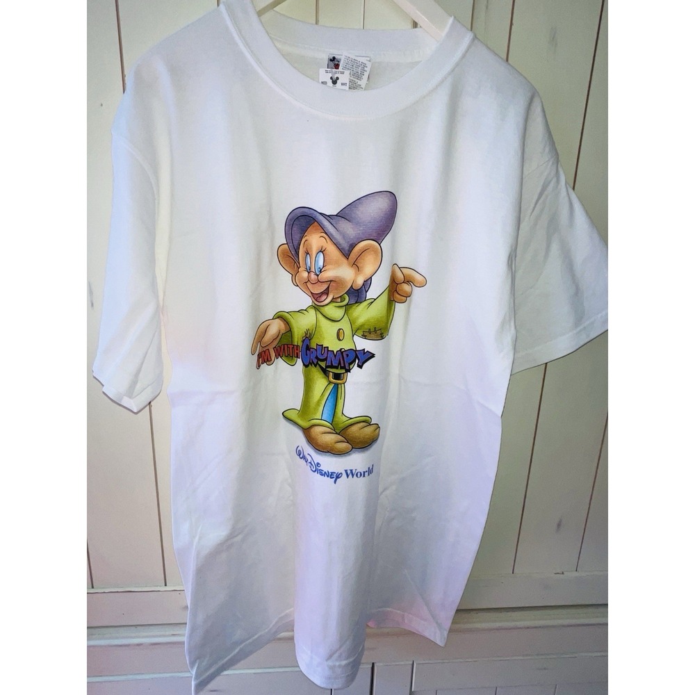 NWT Vintage 90s I'M WITH GRUMPY SNOW WHITE 7 DWARFS WALT DISNEY WORLD Shirt M